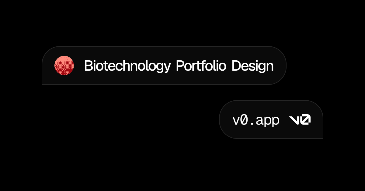 Biotechnology Portfolio Design - v0 by Vercel