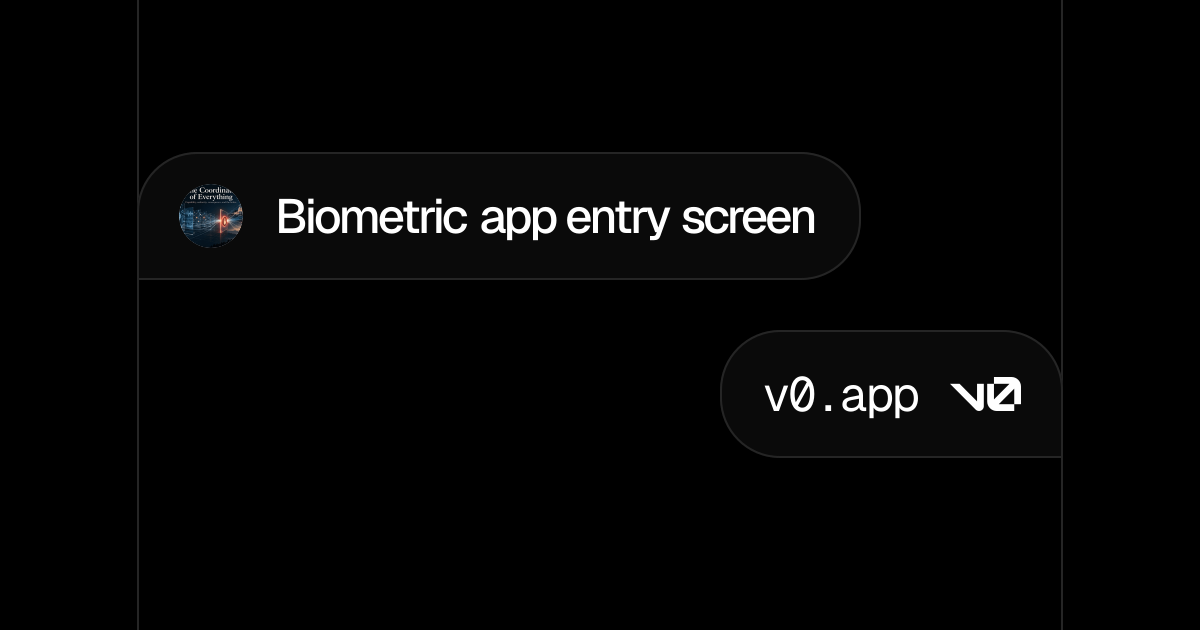 Biometric app entry screen - v0 by Vercel