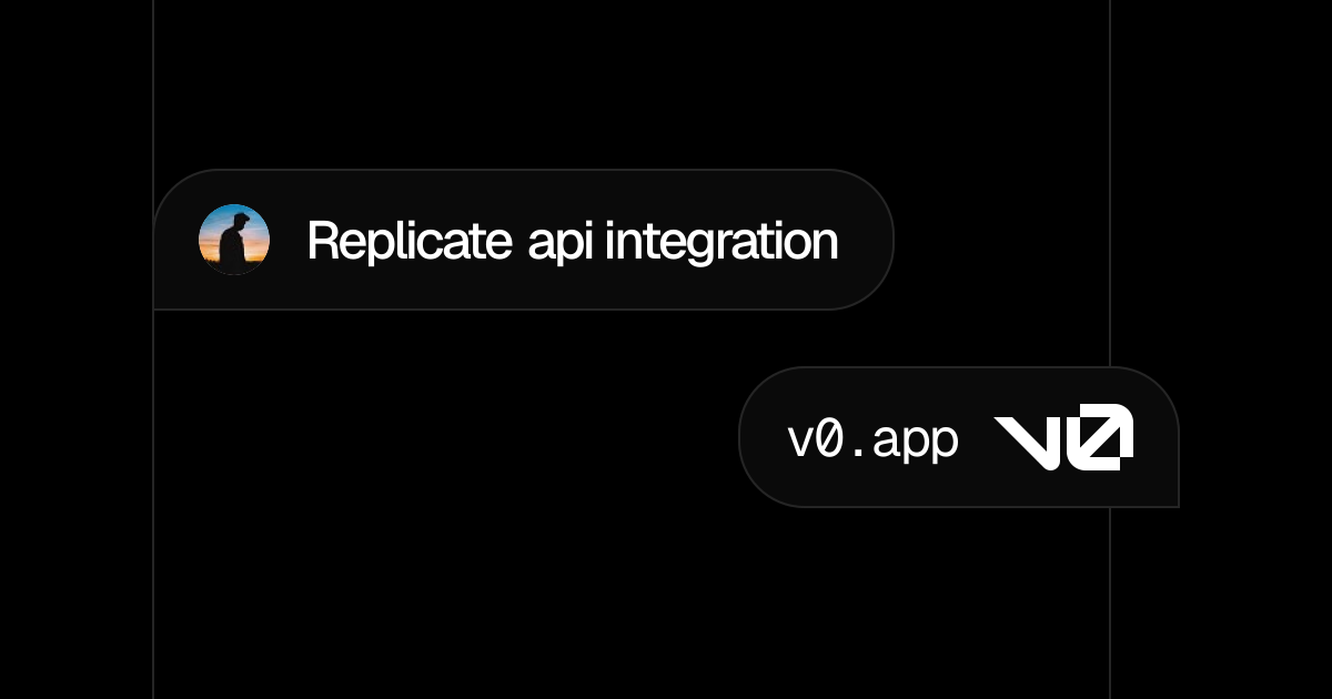 Replicate api integration - v0 by Vercel