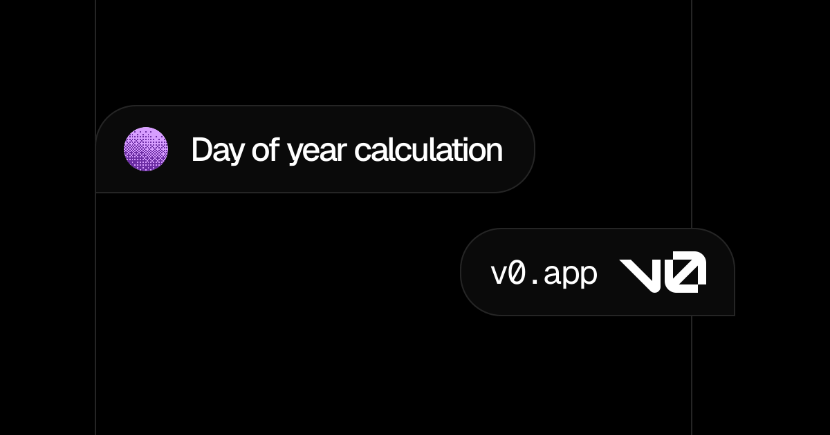 Day of year calculation - v0 by Vercel