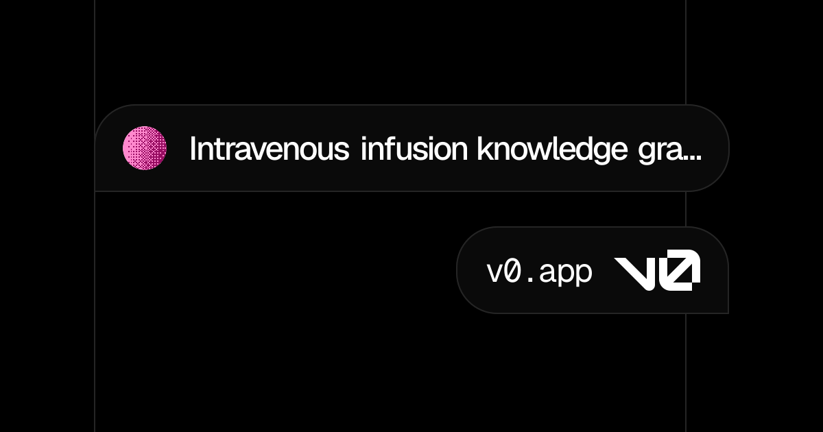 Intravenous infusion knowledge graph - v0 by Vercel