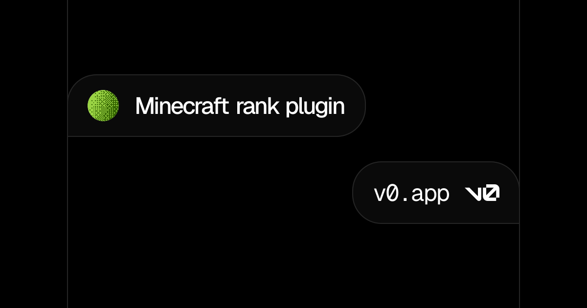 Minecraft rank plugin - v0 by Vercel