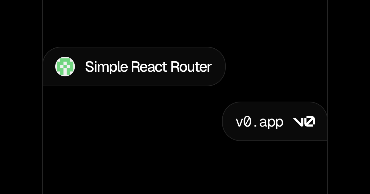 Simple React Router - v0 by Vercel