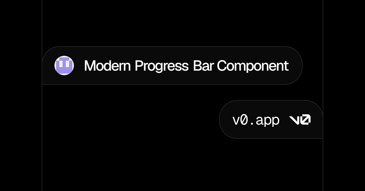 Modern Progress Bar Component - v0 by Vercel