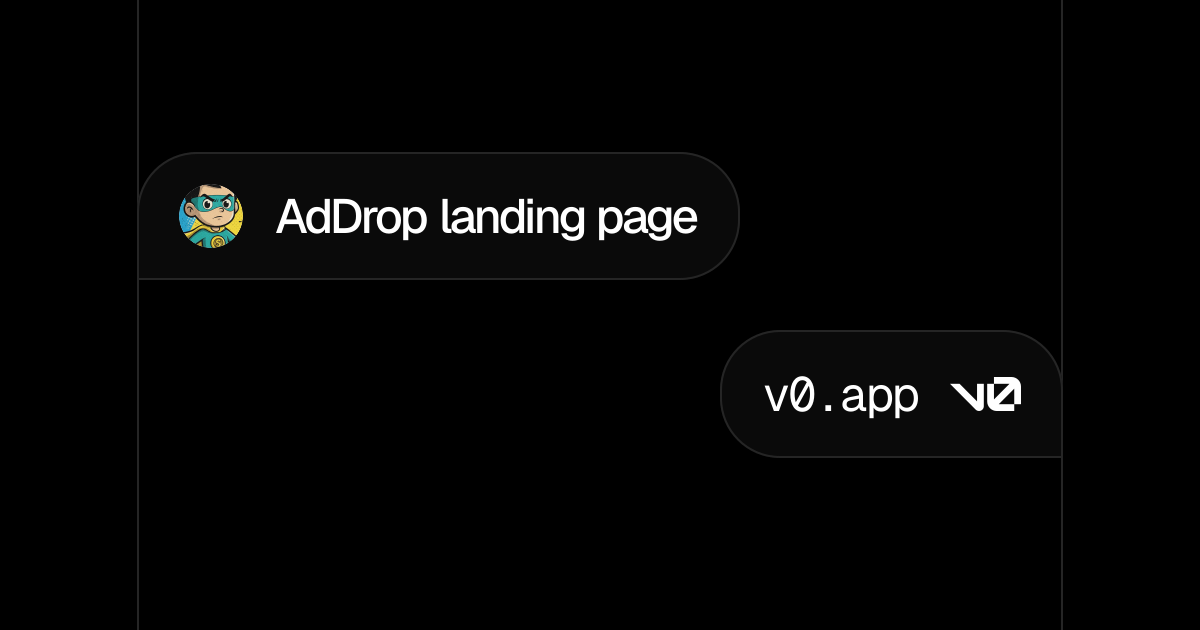 AdDrop landing page - v0 by Vercel