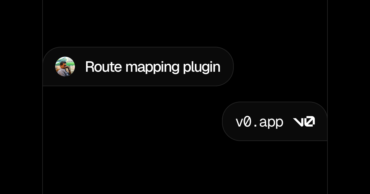 Route mapping plugin - v0 by Vercel
