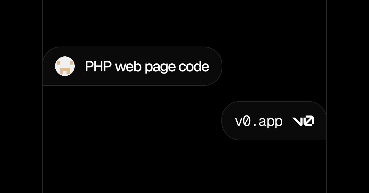 PHP web page code - v0 by Vercel