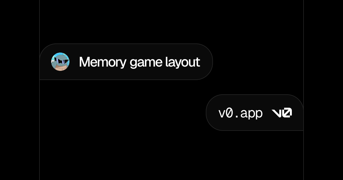 Memory game layout - v0 by Vercel