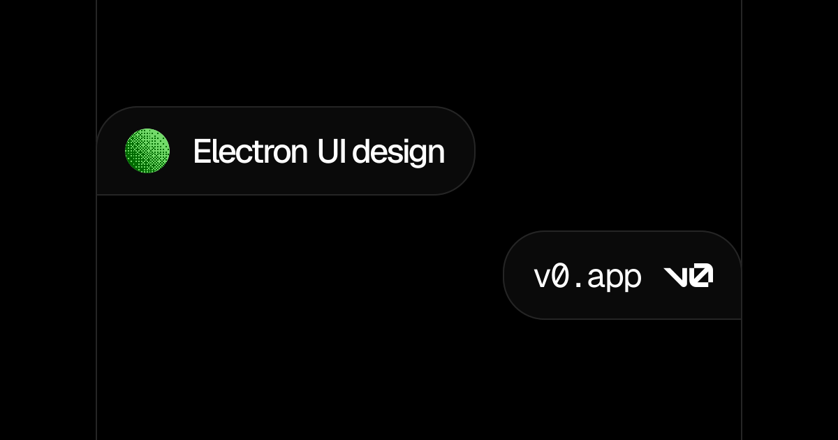 Electron UI design - v0 by Vercel