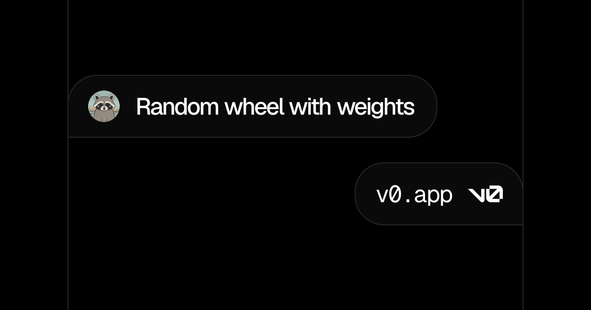 Random wheel with weights - v0 by Vercel