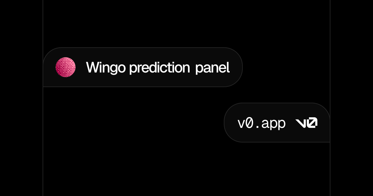 Wingo prediction panel - v0 by Vercel