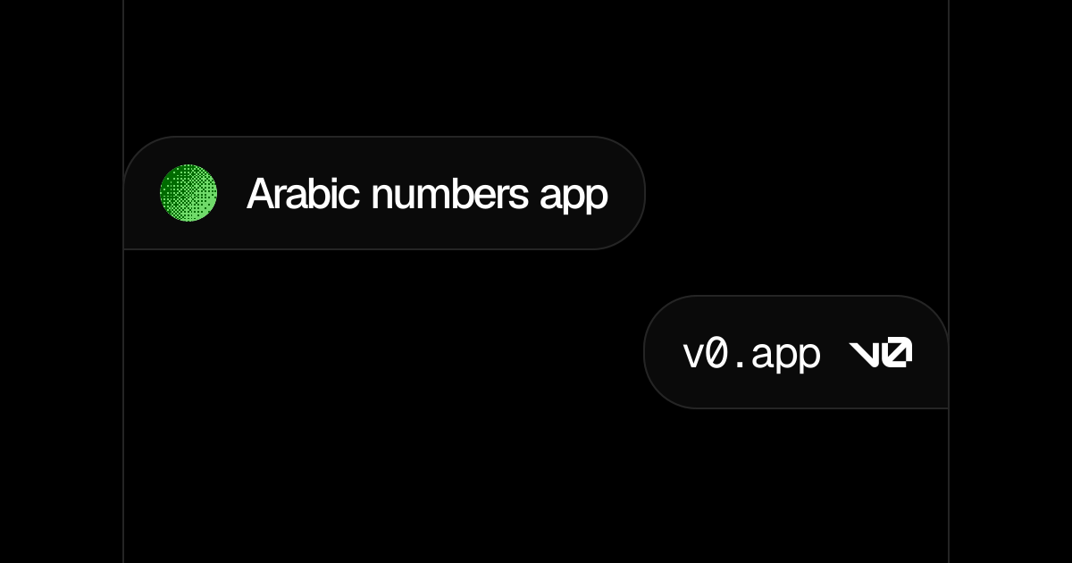 Arabic numbers app - v0 by Vercel