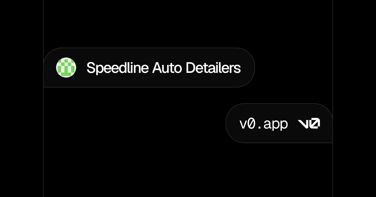 Speedline Auto Detailers - v0 by Vercel