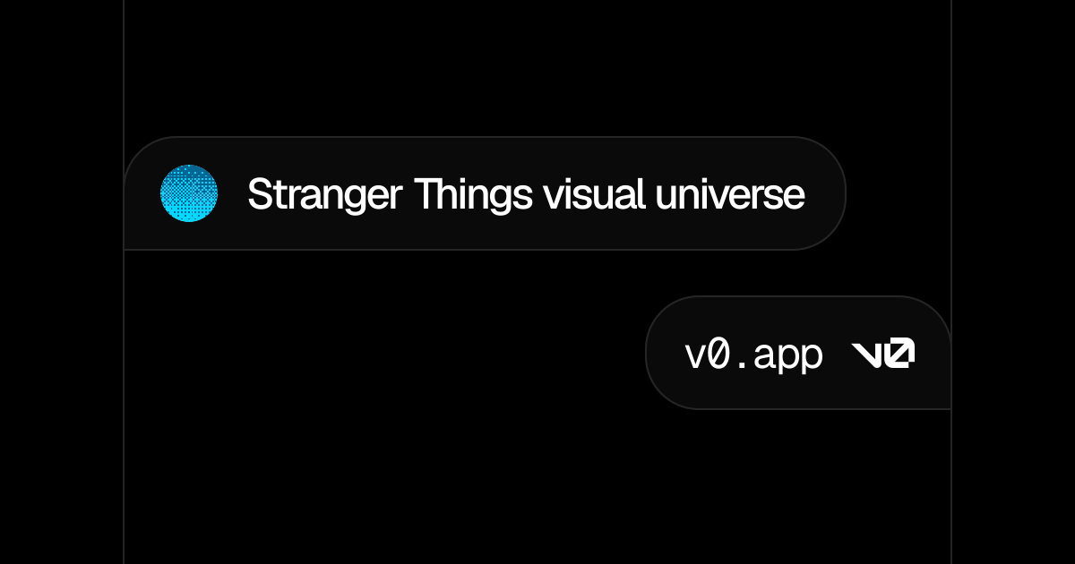 Stranger Things visual universe - v0 by Vercel