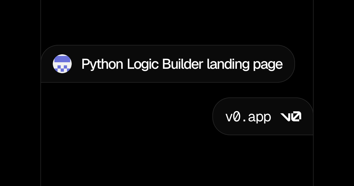 Python Logic Builder landing page - v0 by Vercel