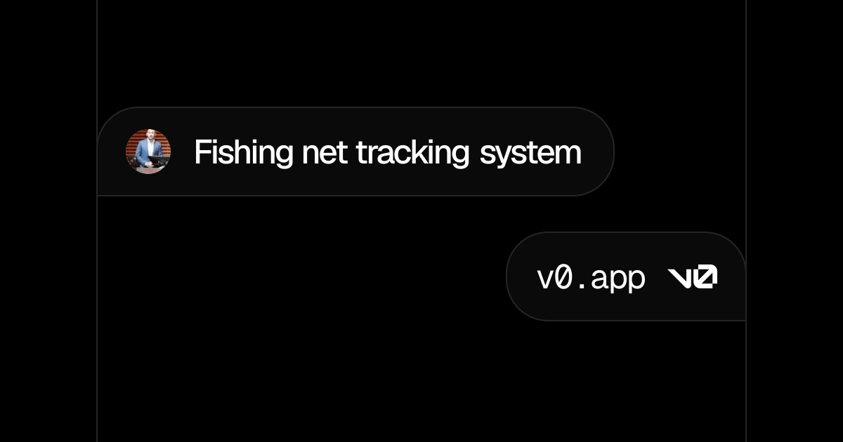 Fishing net tracking system - v0 by Vercel