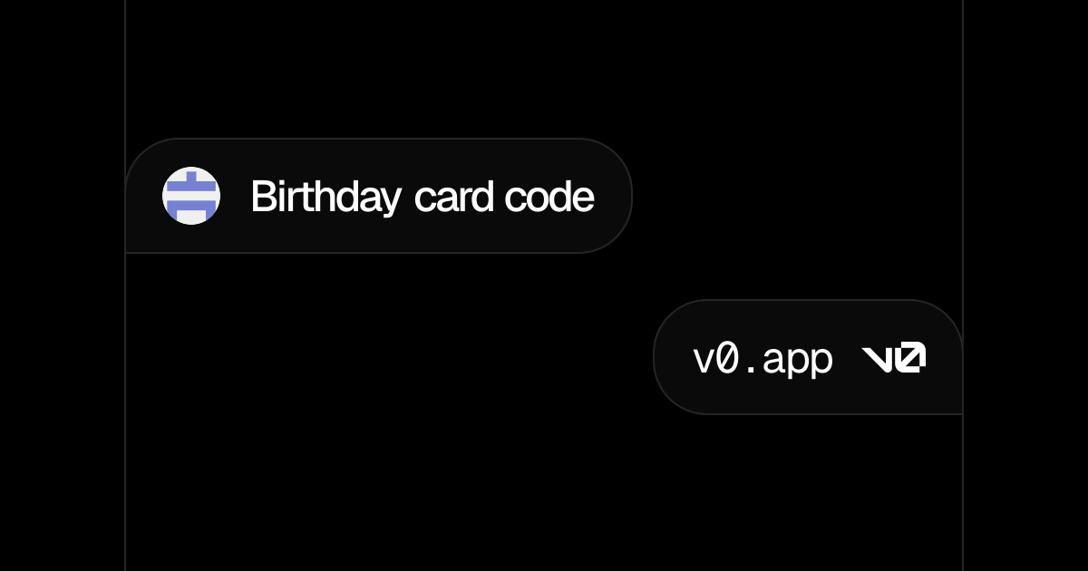 Birthday card code - v0 by Vercel