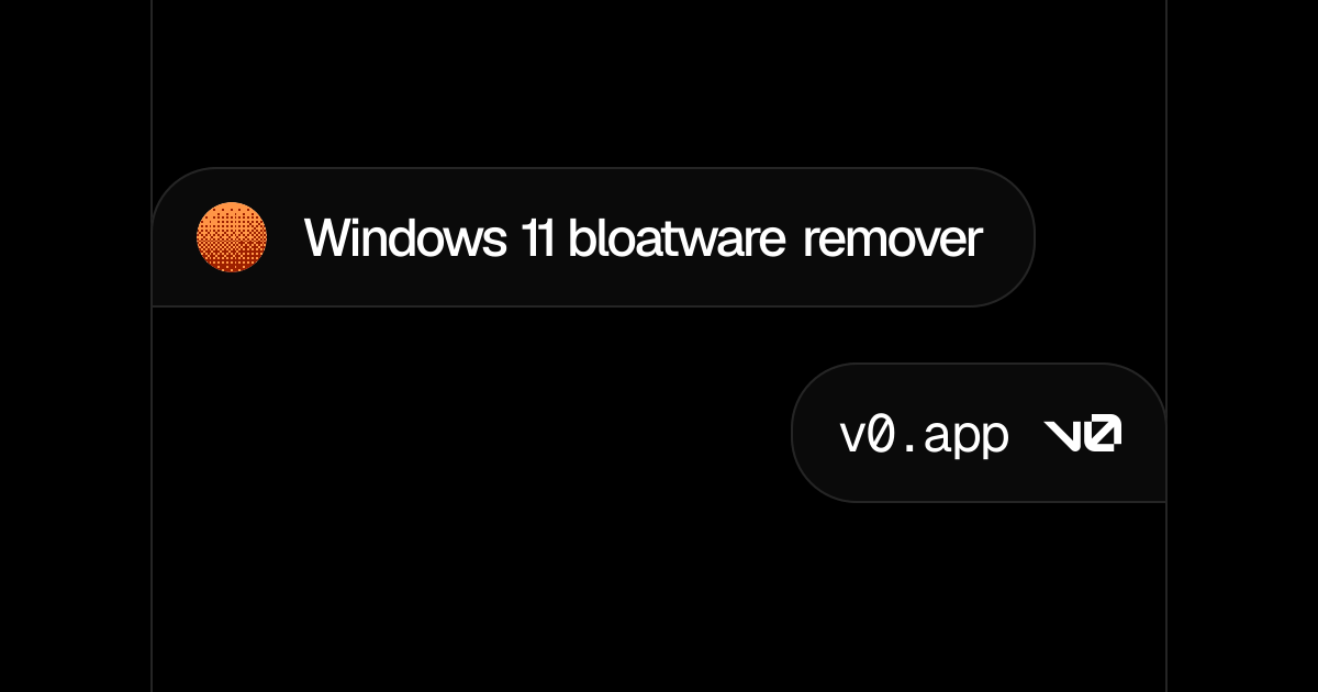 Windows 11 bloatware remover - v0 by Vercel