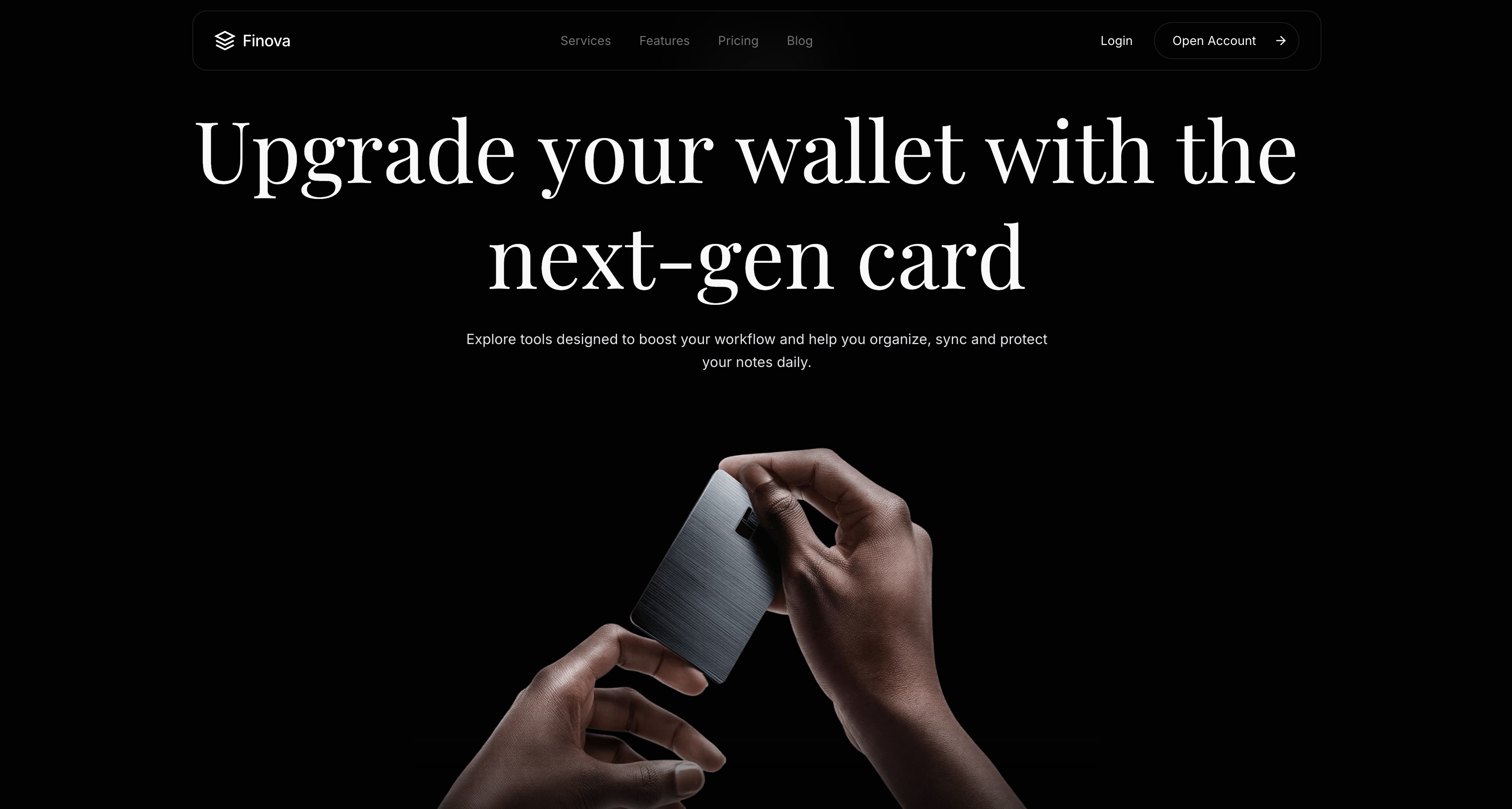 Finova — Dark UI for apps — Free Dashboard v0 template preview built with Next.js and Tailwind CSS