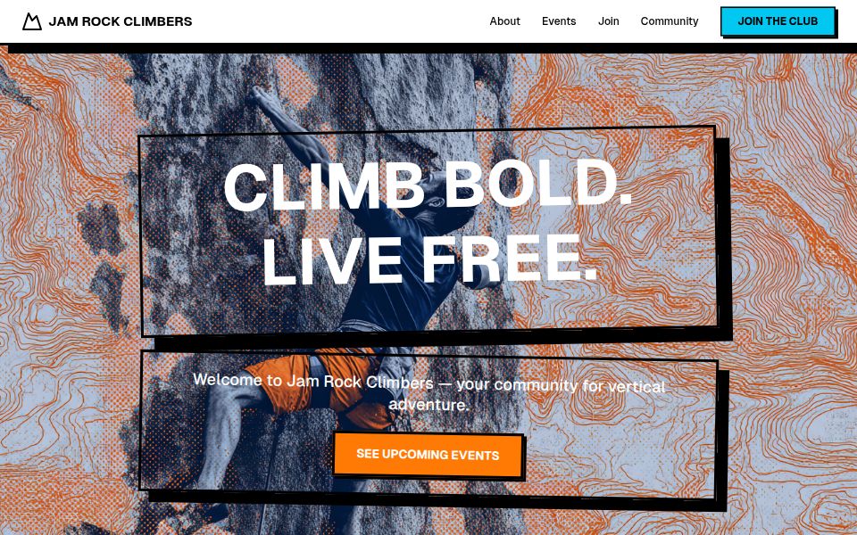 Jam rock climbers design - Apps & Games Templates - v0 by Vercel