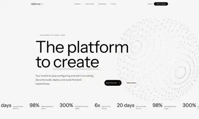Optimus — The AI platform to build and ship — Free AI v0 template preview built with Next.js and Tailwind CSS
