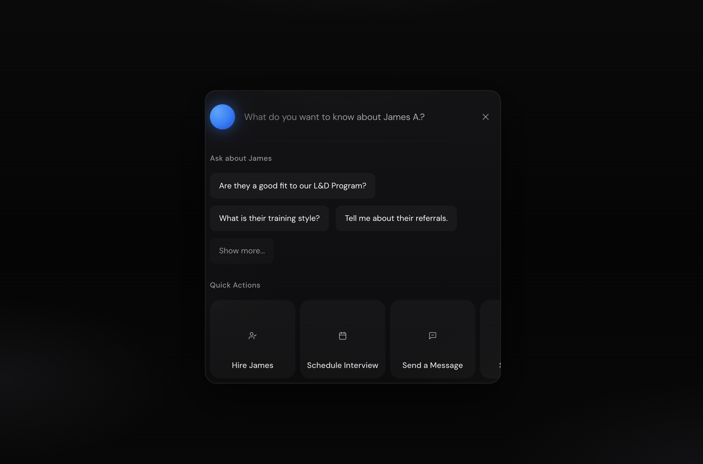 Candidate Profile Query Modal - Components Templates - v0 by Vercel