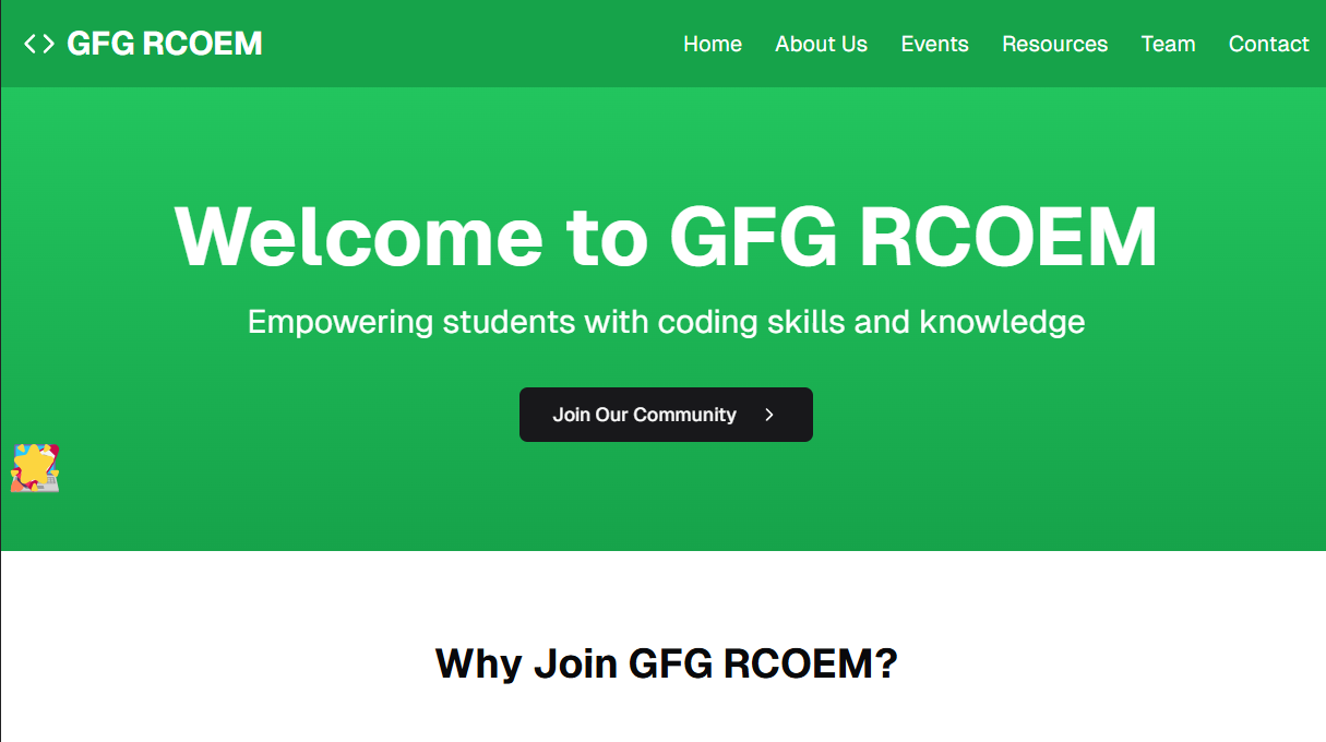 GFG Student Chapter Raisoni - v0 by Vercel