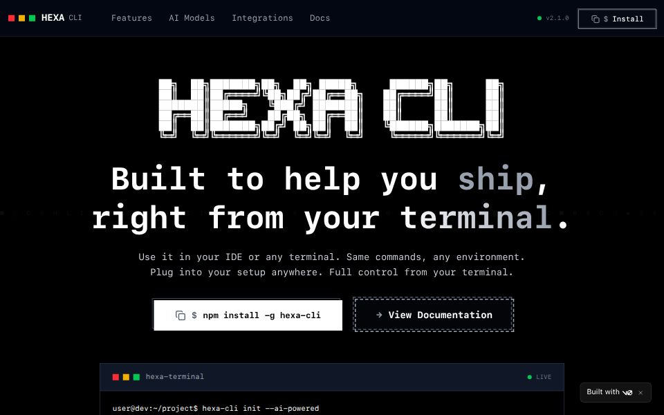 Modern CLI tool landing page - Landing Pages Templates - v0 by Vercel