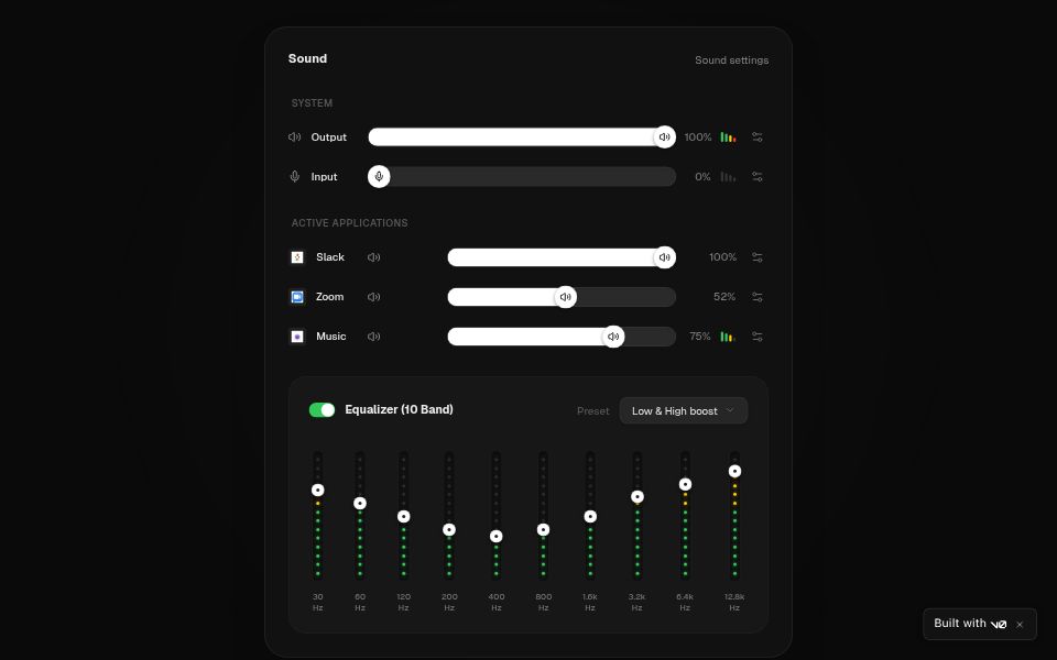 MacOS Sound Bar Concept - Components Templates - v0 by Vercel