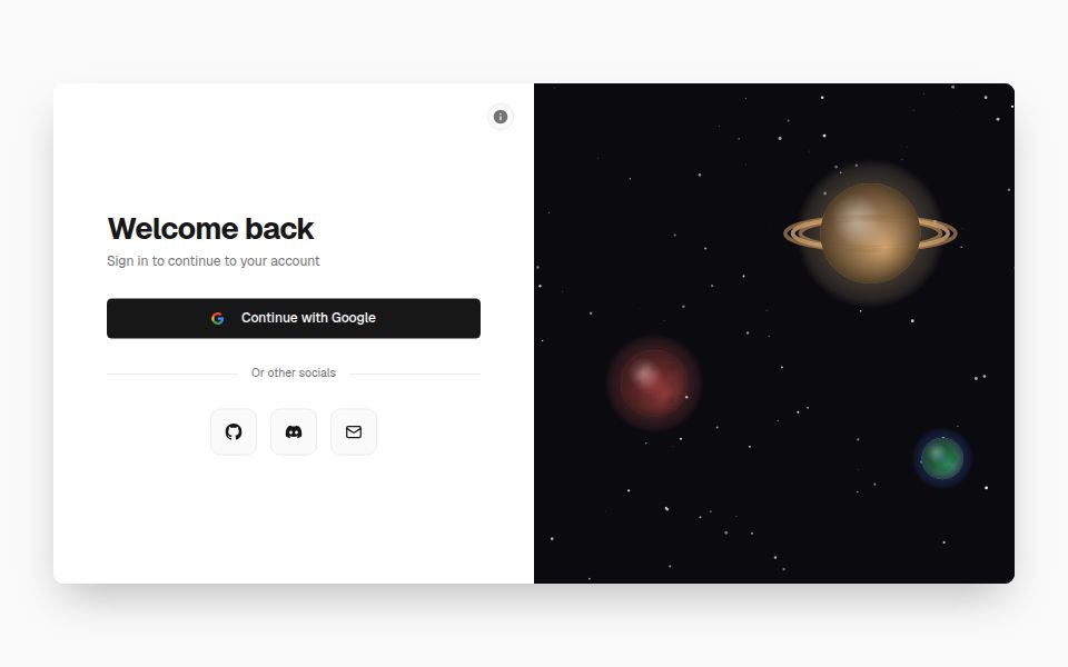 v0 - Interactive Space Auth Cards - v0 by Vercel