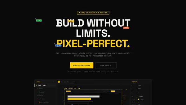 Modern Design Tool Template — Free Portfolio v0 template preview built with Next.js and Tailwind CSS