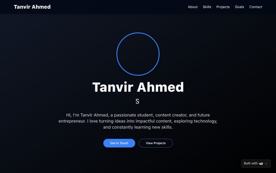 Tanvir ahmed portfolio - v0 by Vercel
