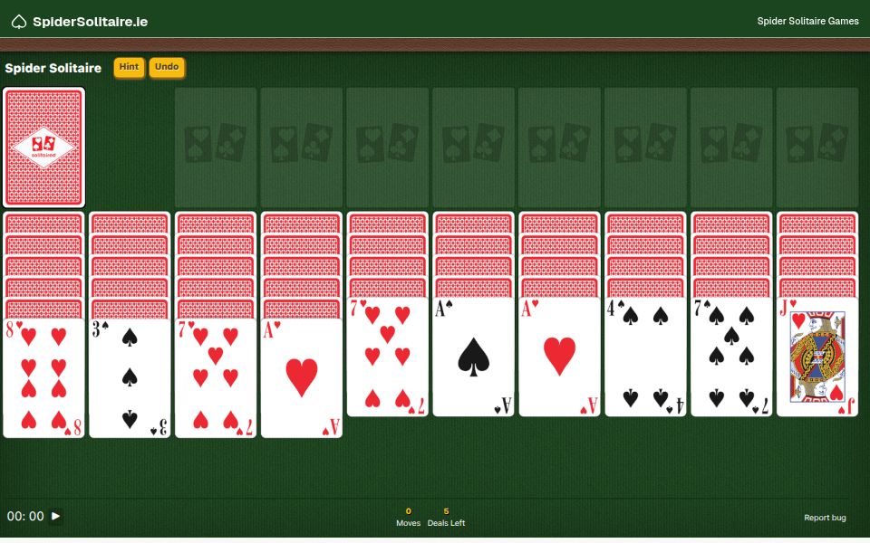 spidersolitaire.ie - Apps & Games Templates - v0 by Vercel