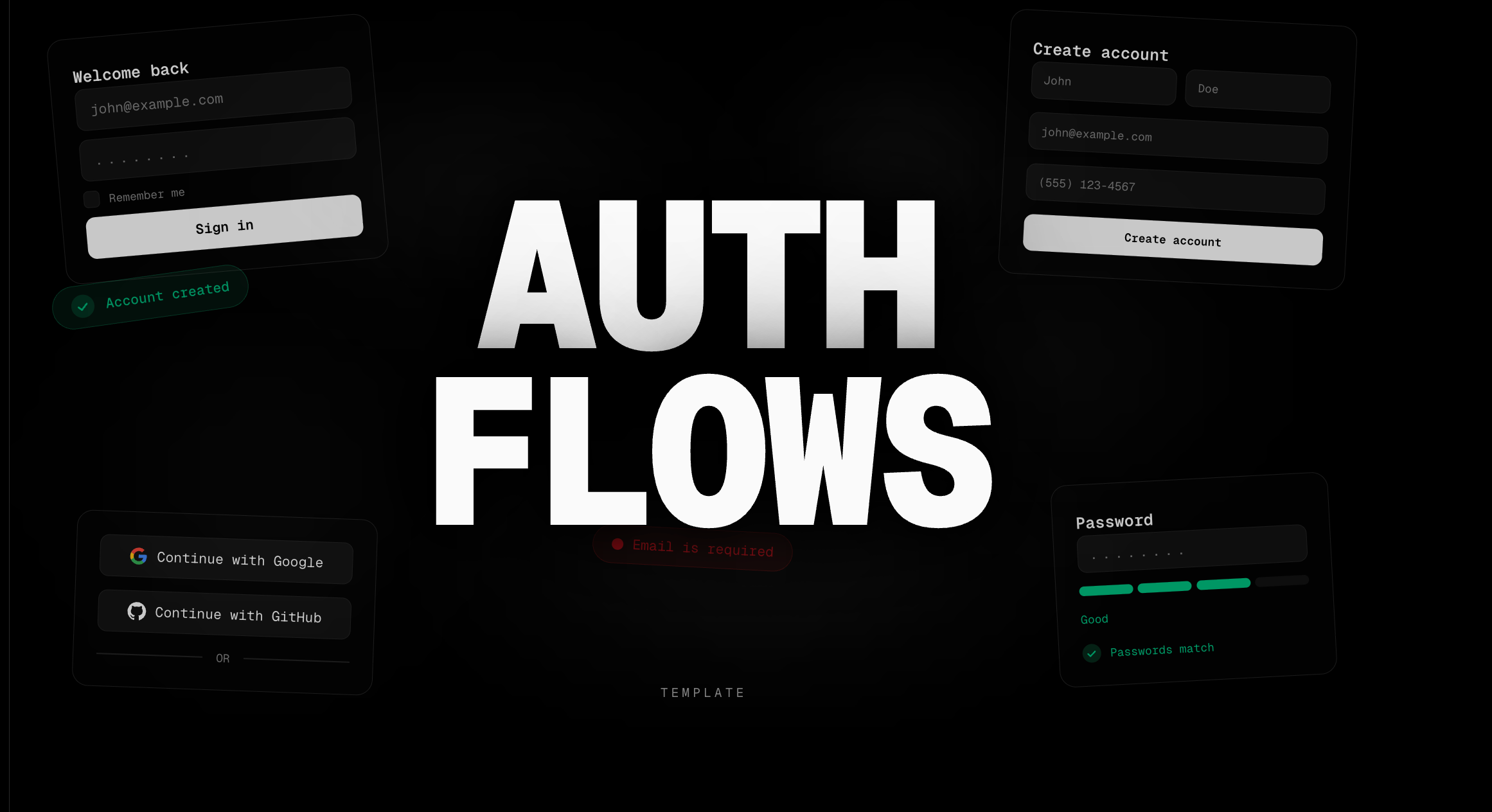 Auth Flows UI Kit - Login & Sign Up Templates - v0 by Vercel