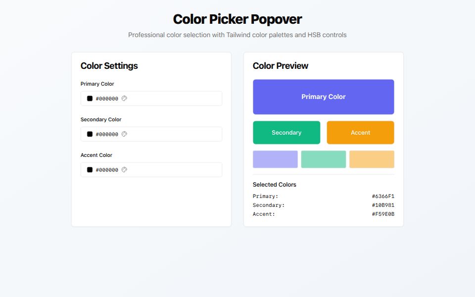 Color selector design - Components Templates - v0 by Vercel