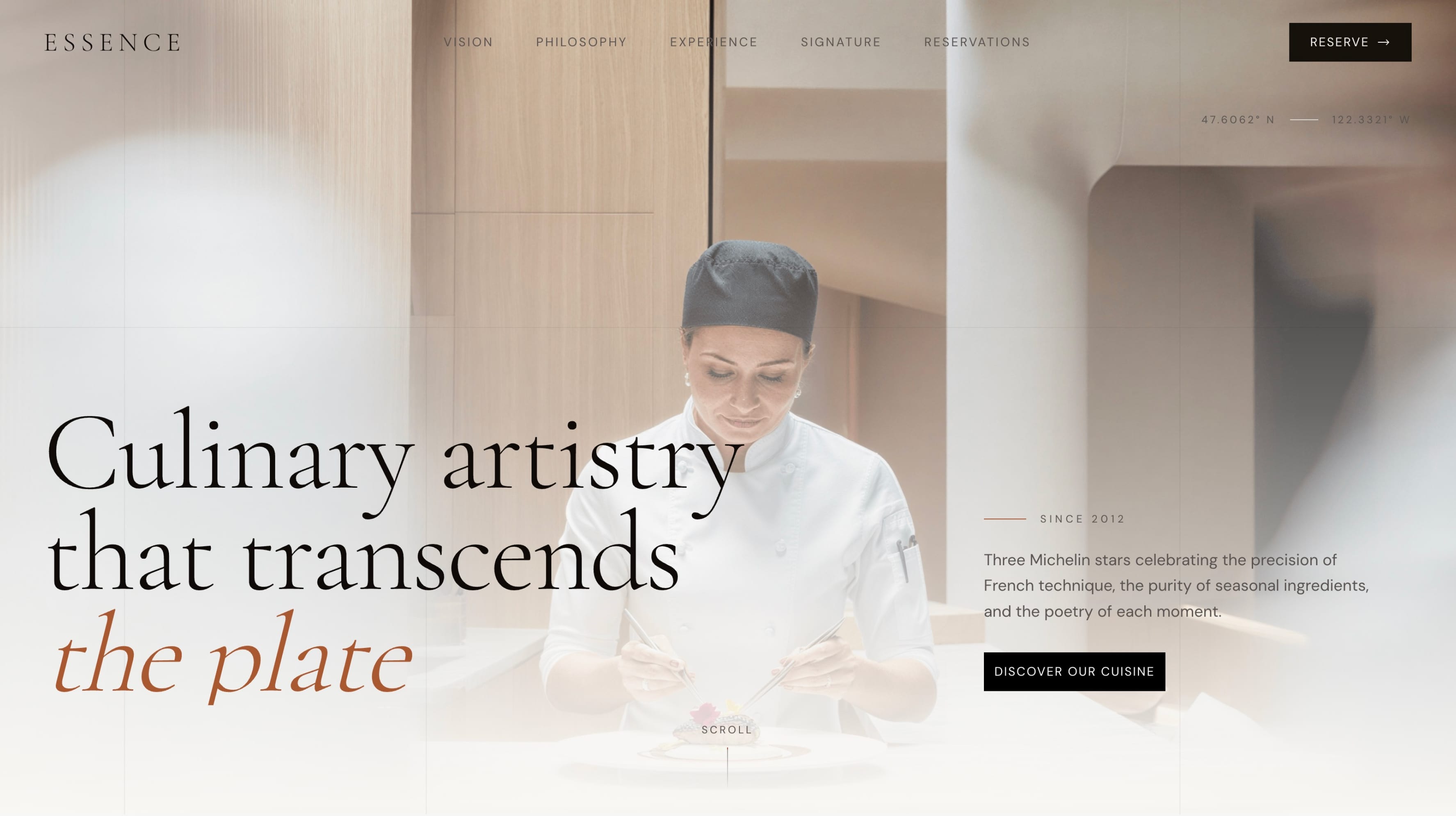 ESSENCE — Elegant Showcase for Brands — Free Landing Page v0 template preview built with Next.js and Tailwind CSS