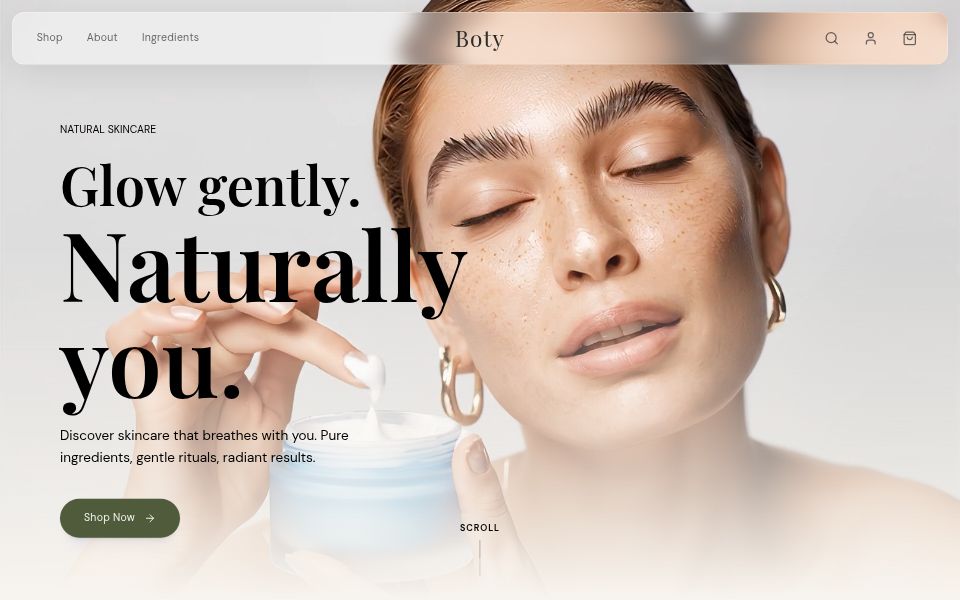 Boty — Skincare eCommerce v0 Template — Free E-commerce v0 template preview built with Next.js and Tailwind CSS