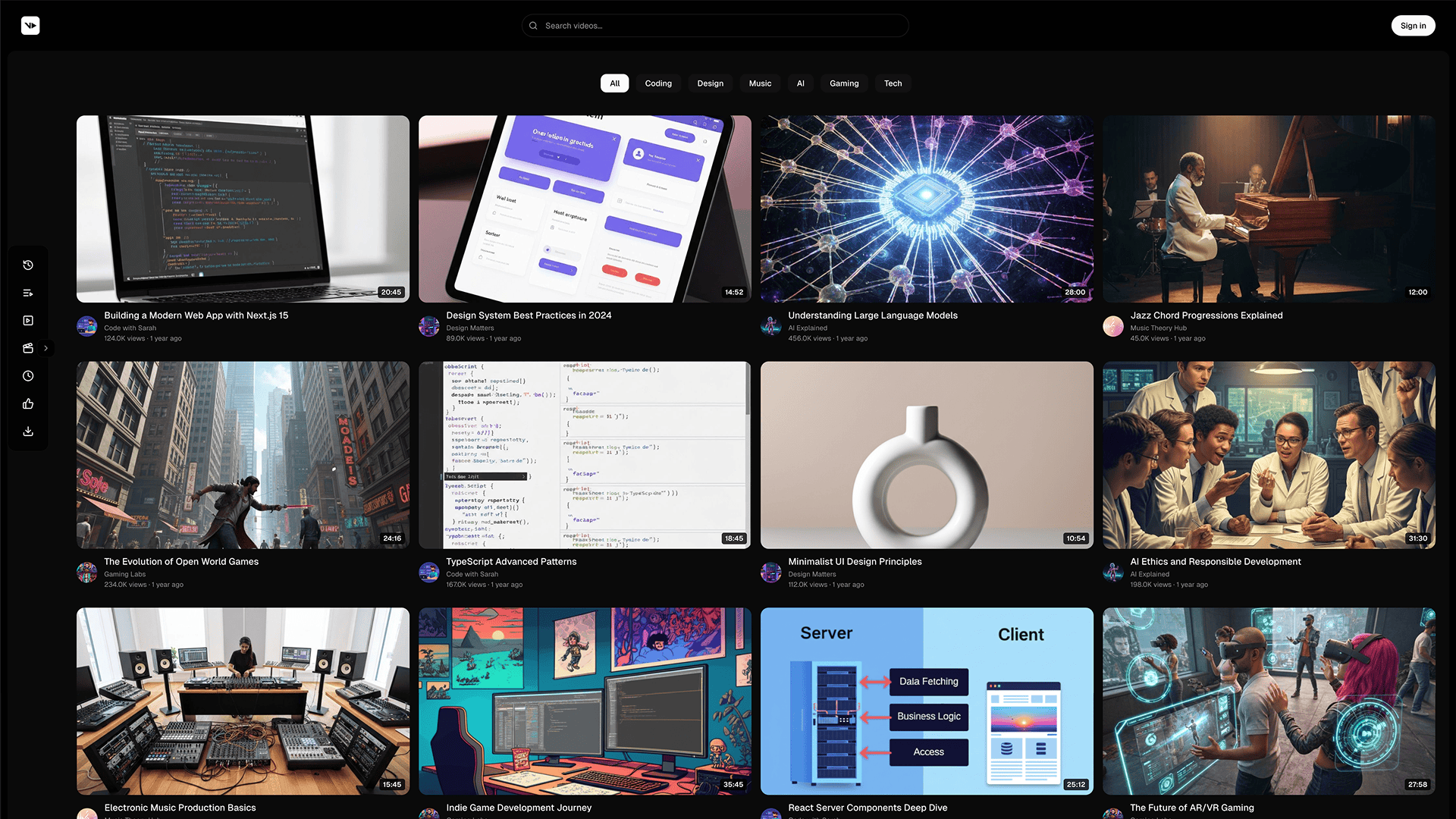 ⓥtube - Website Templates Templates - v0 by Vercel
