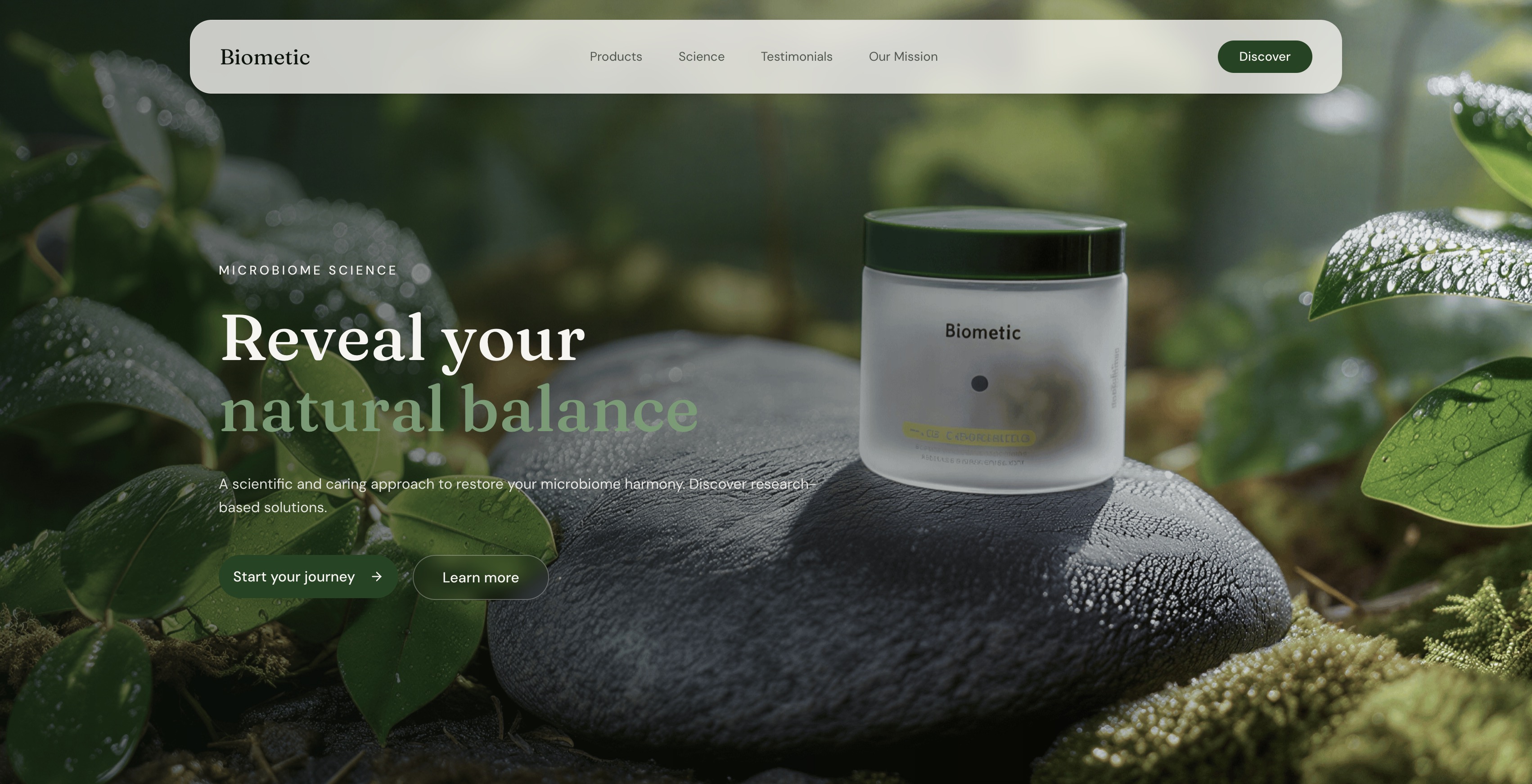 Biometic — Free Landing Page v0 template preview built with Next.js and Tailwind CSS