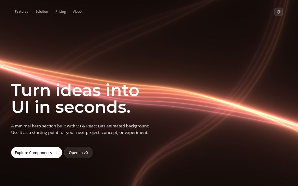 Hero Section with React Bits Floating Lines - Website Templates ...