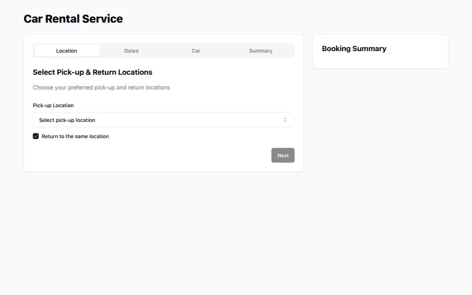 Car rental booking summary - Apps & Games Templates - v0 by Vercel