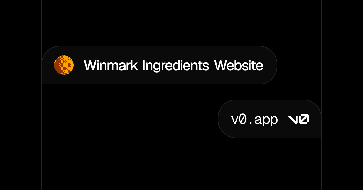 Winmark Ingredients Website - v0 by Vercel