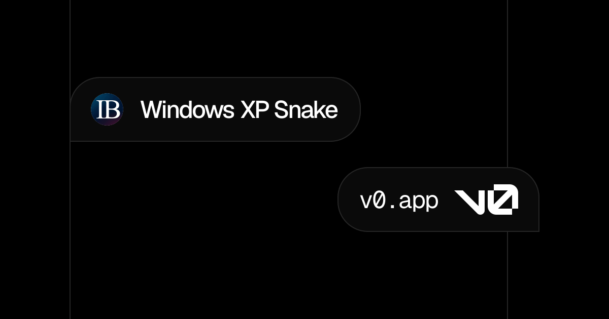 Windows XP Snake - v0 by Vercel