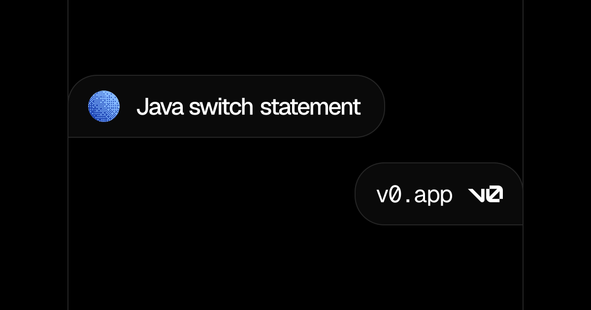 Java switch statement - v0 by Vercel