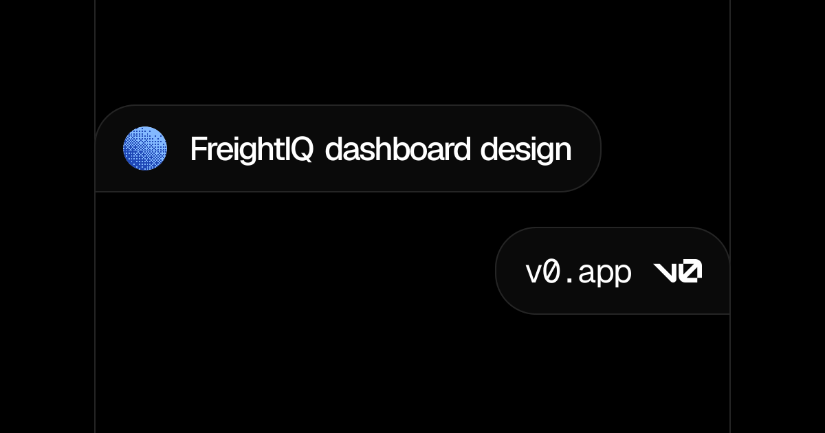 FreightIQ dashboard design - v0 by Vercel