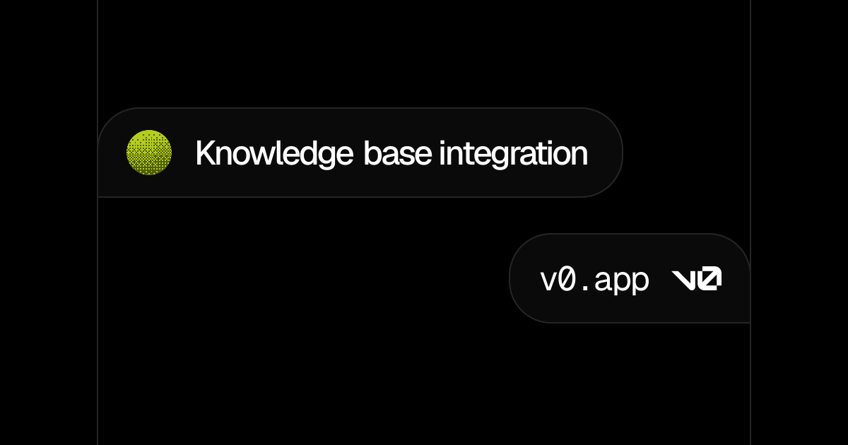 Knowledge base integration - v0 by Vercel