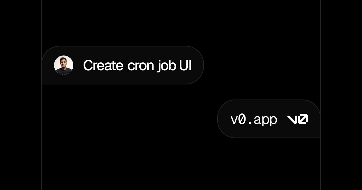 Create cron job UI - v0 by Vercel