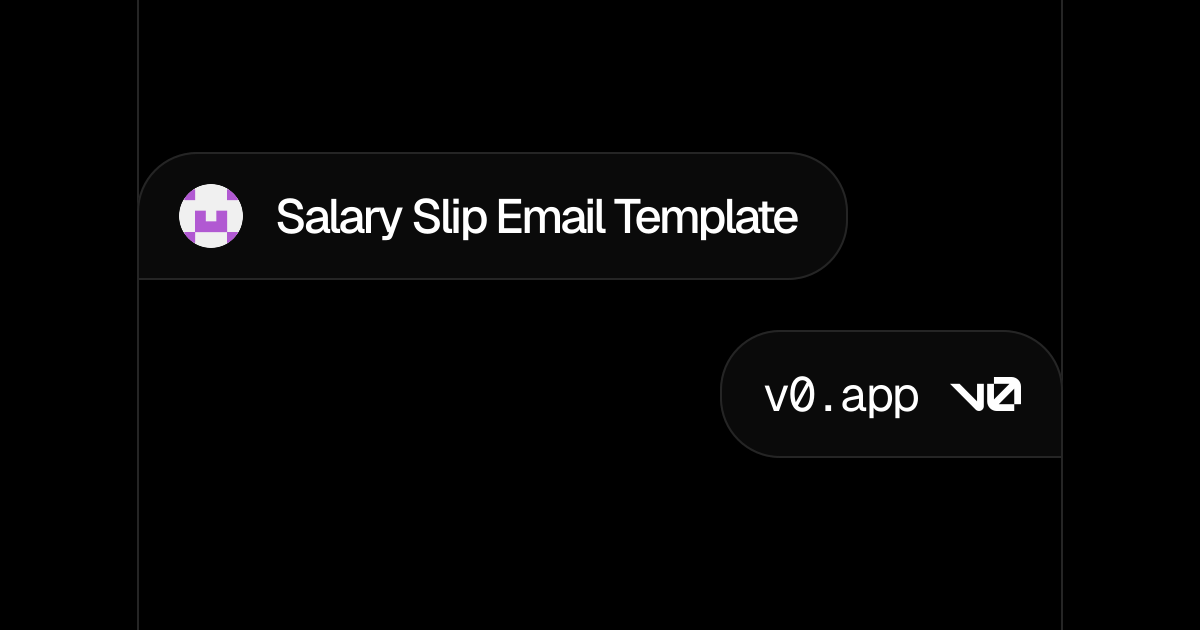 Salary Slip Email Template - v0 by Vercel