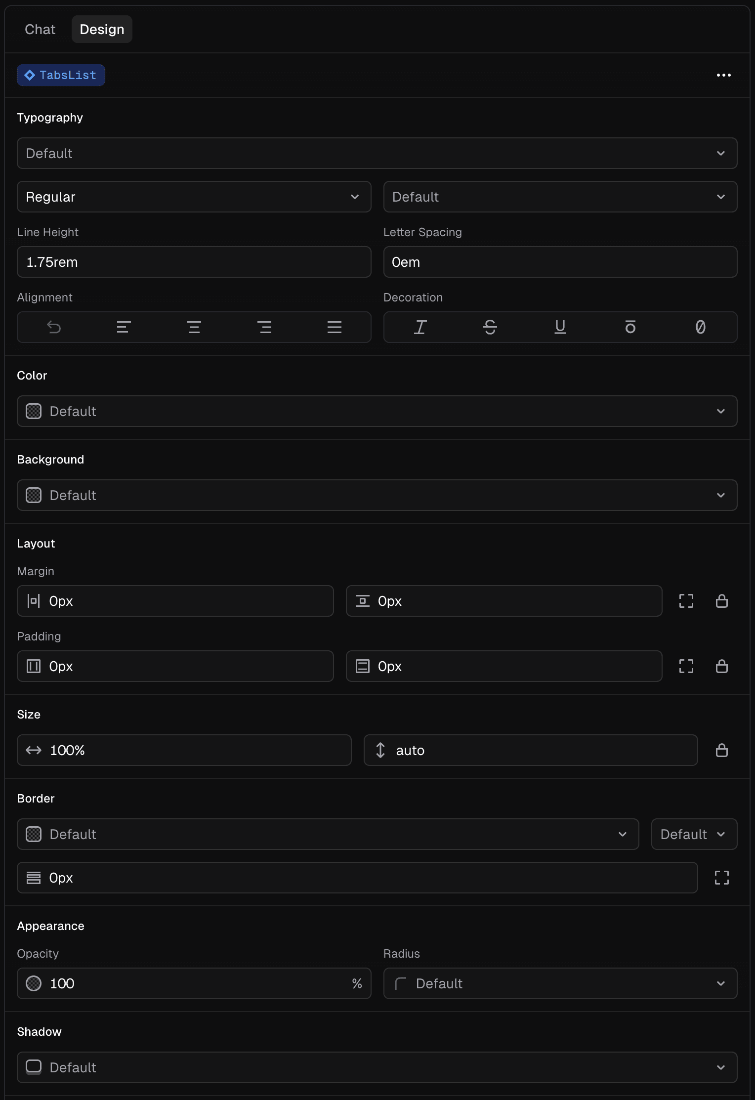 Design mode enabled
