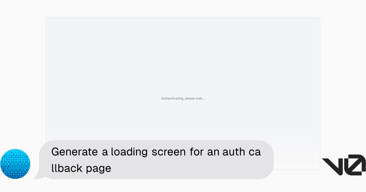 Generate a loading screen for an auth callback page | A shadcn/ui and ...